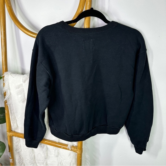 Abercrombie and Fitch Black Cropped Crewneck Sweatshirt sz XS - Picture 5 of 7